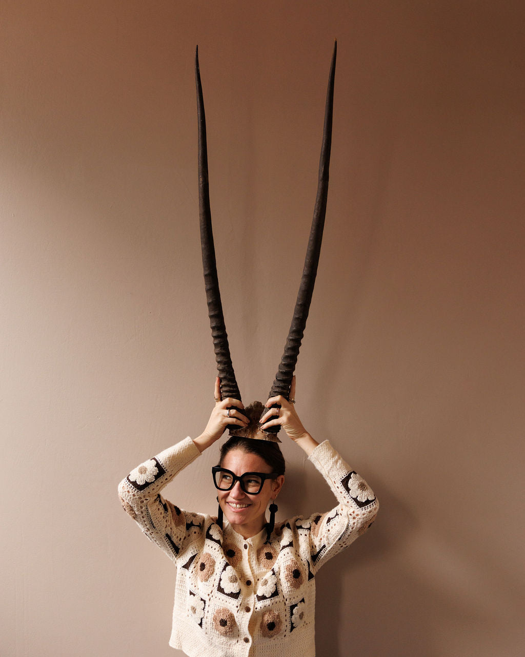 Sculptural African Gemsbok Horns