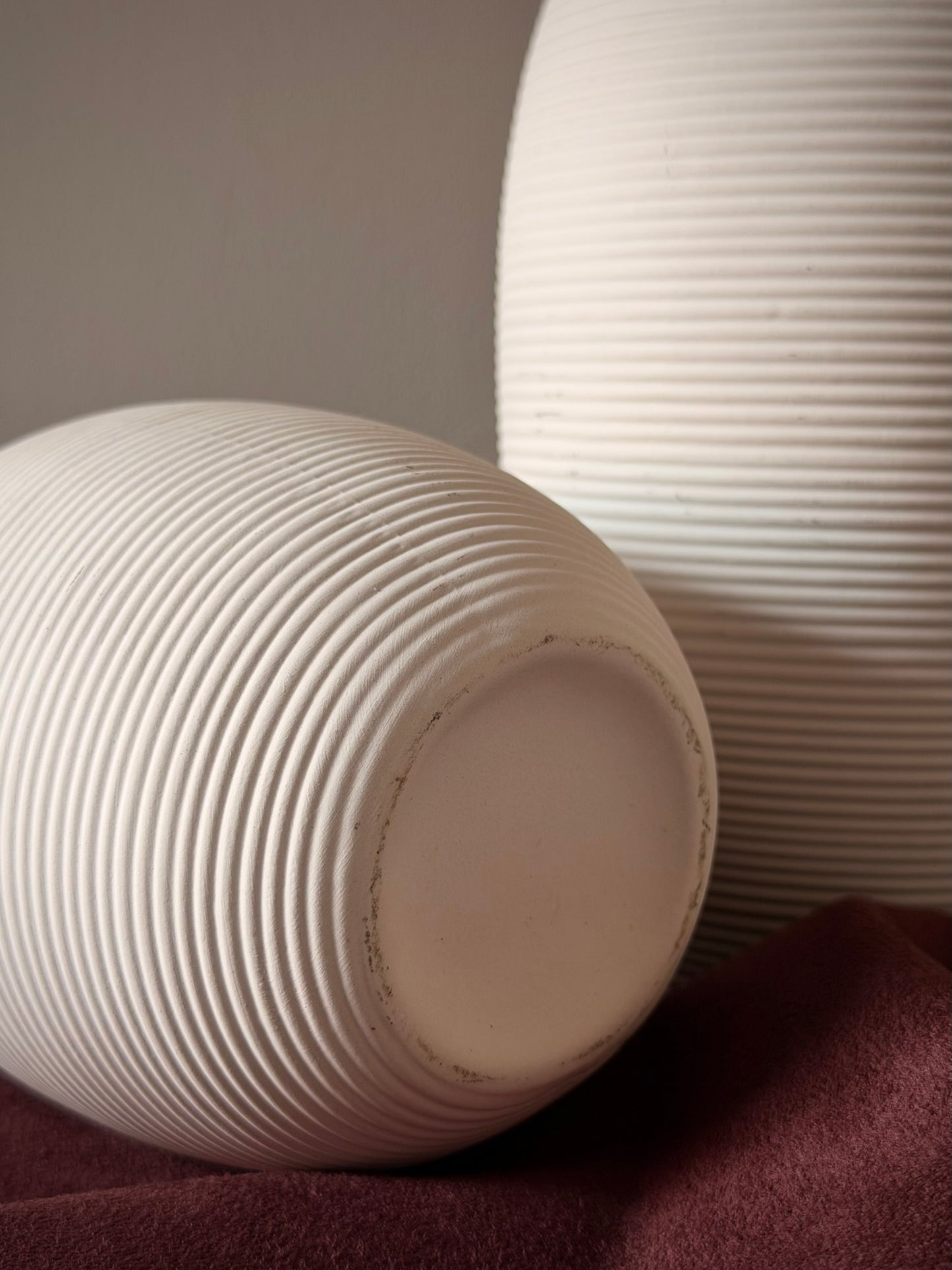 Ribbed Studio Ceramic Vase Pair
