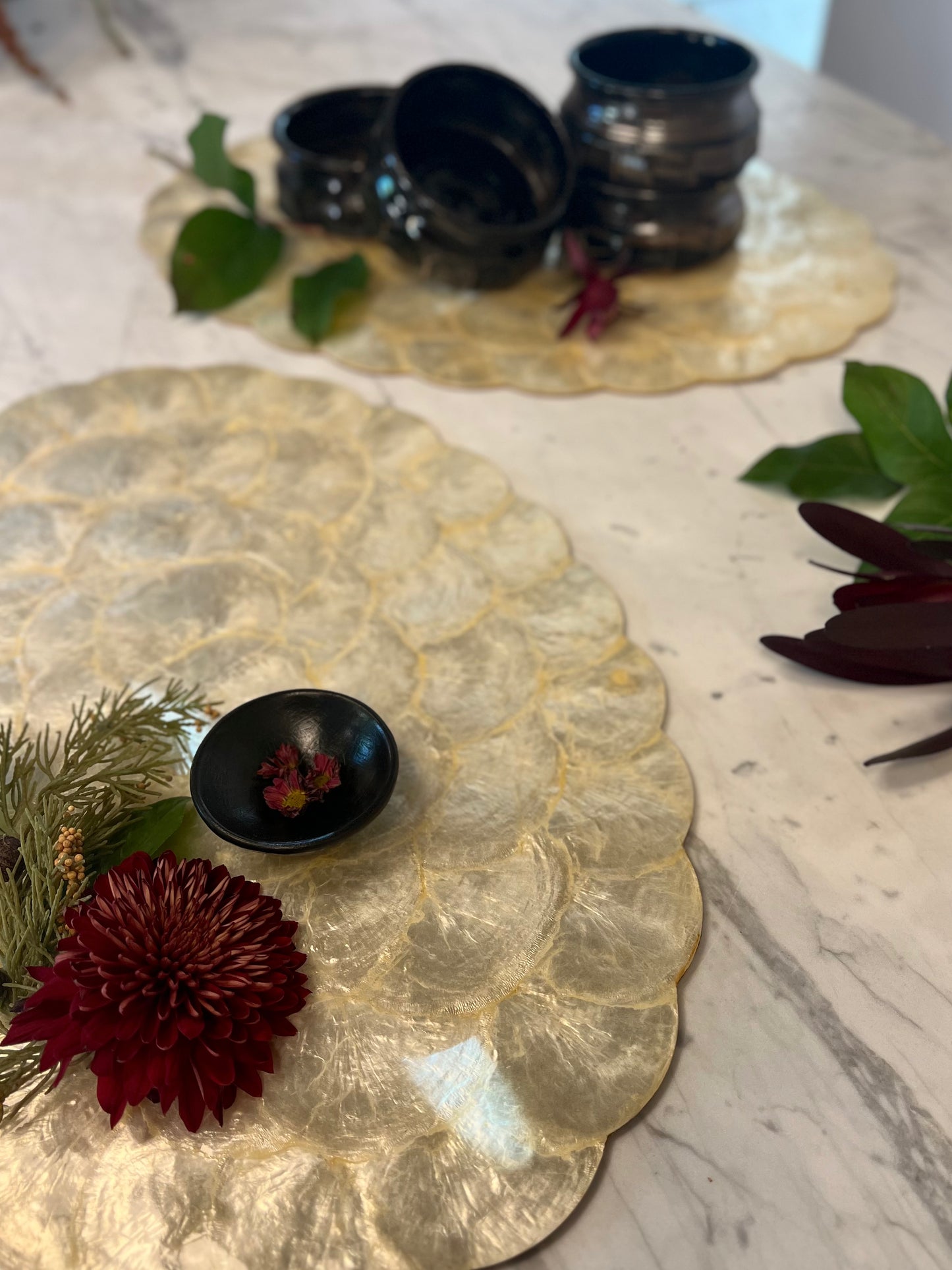 Scalloped Lacquered Capiz Placemats