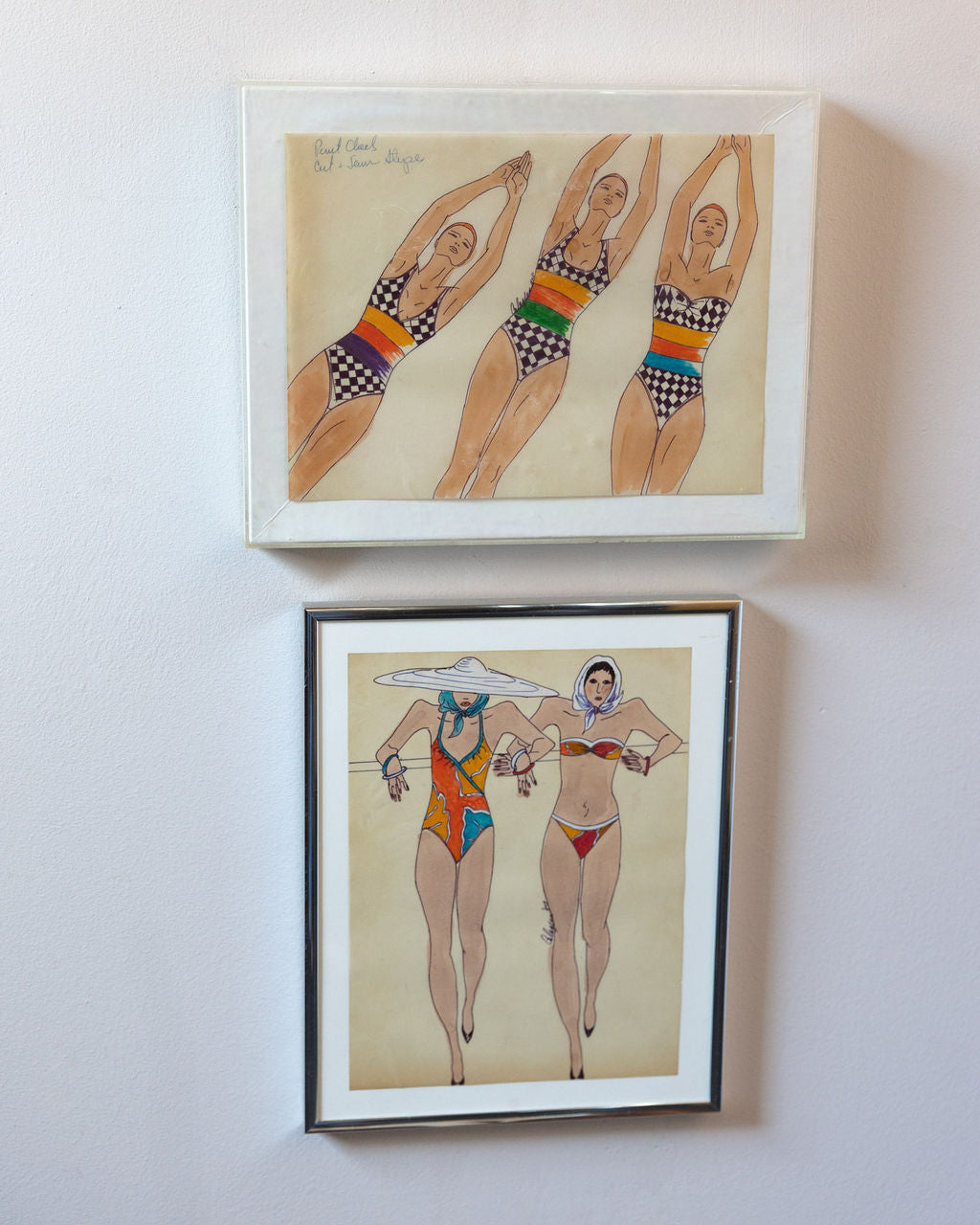 80s Glam Swimsuit Fashion Sketches