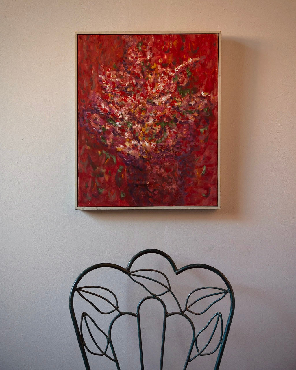 Crimson Impressionist Floral Painting