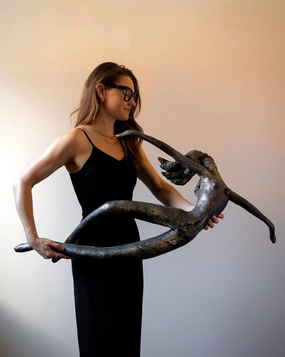 Flying Female Form Wall Sculpture