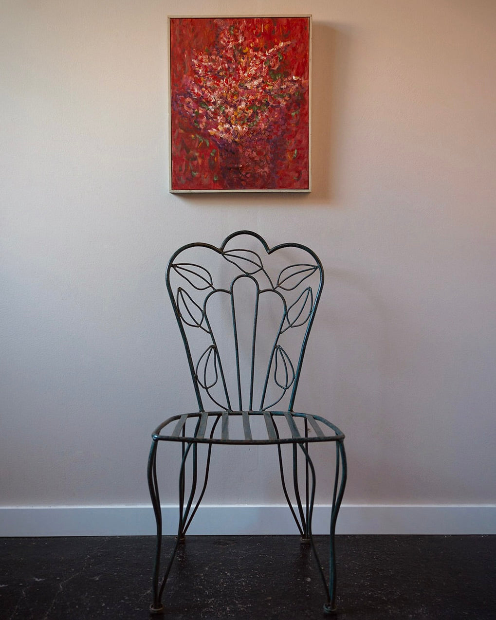 Crimson Impressionist Floral Painting