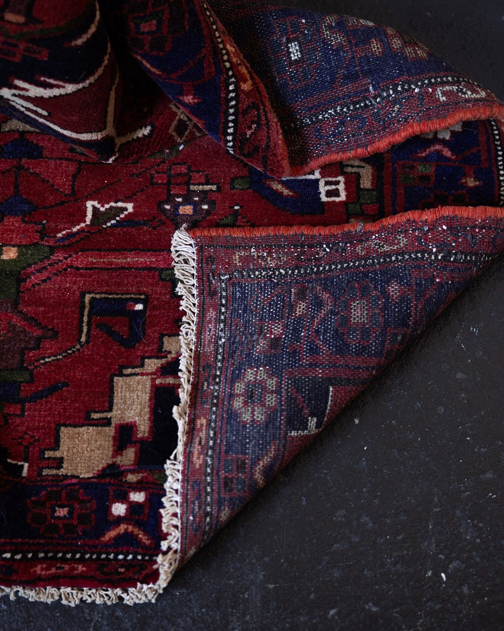 Vintage Persian Karaja Area Rug, Heriz Region
