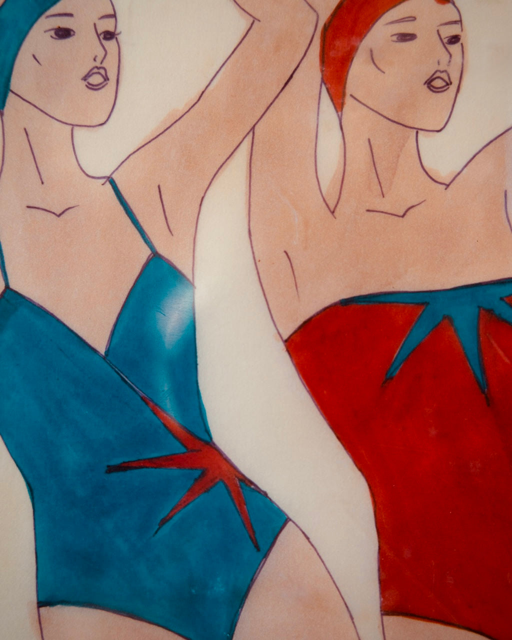 80s Glam Swimsuit Fashion Sketches