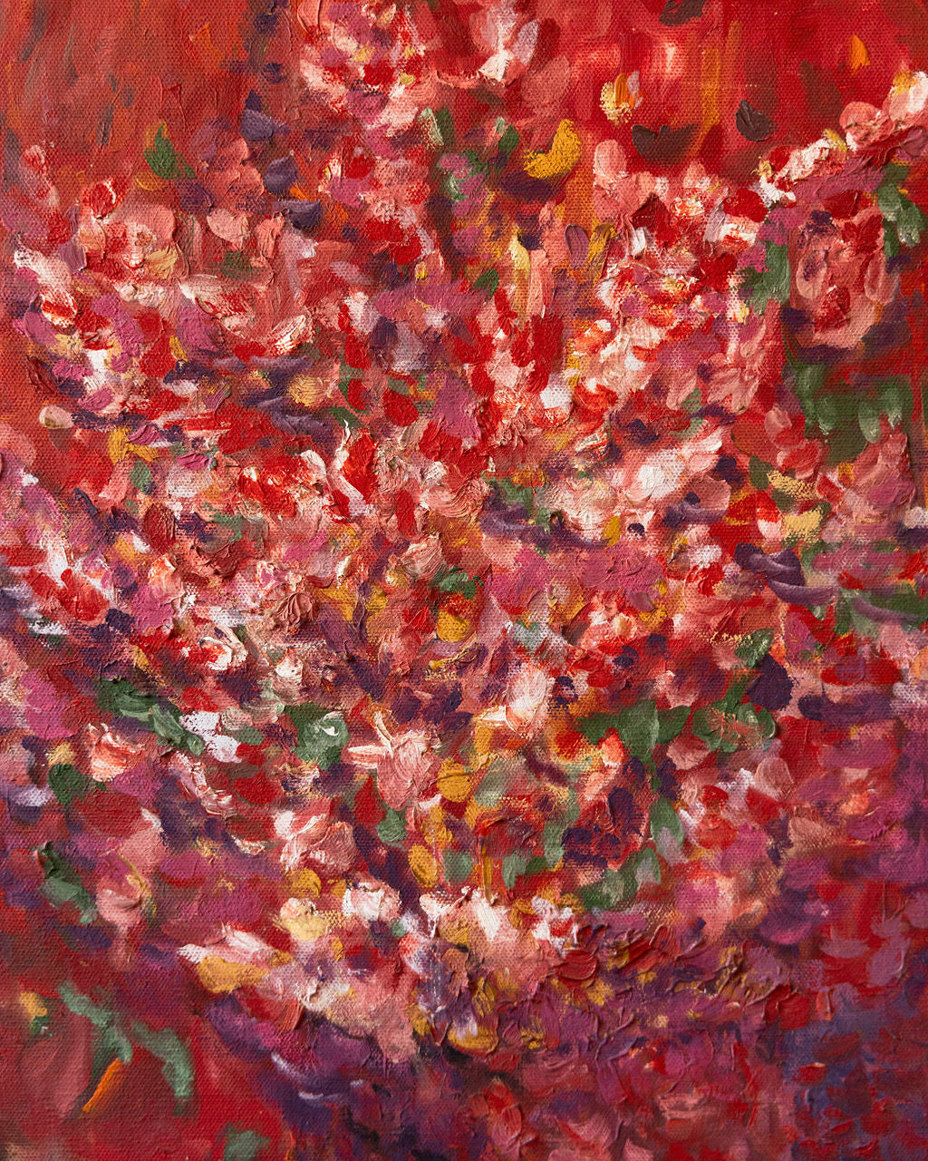 Crimson Impressionist Floral Painting