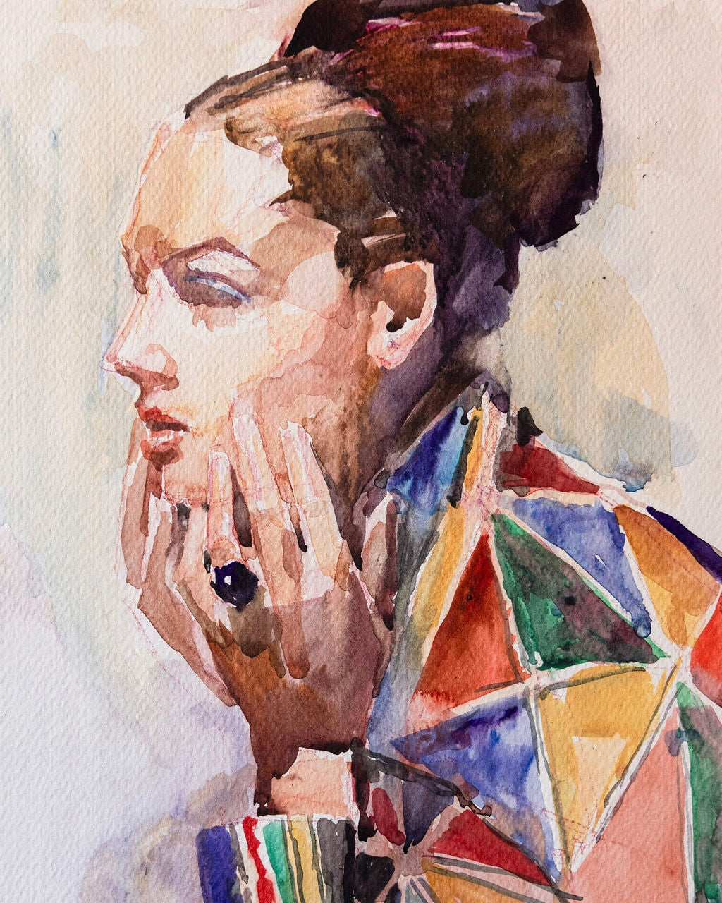 Watercolor Portrait of Woman
