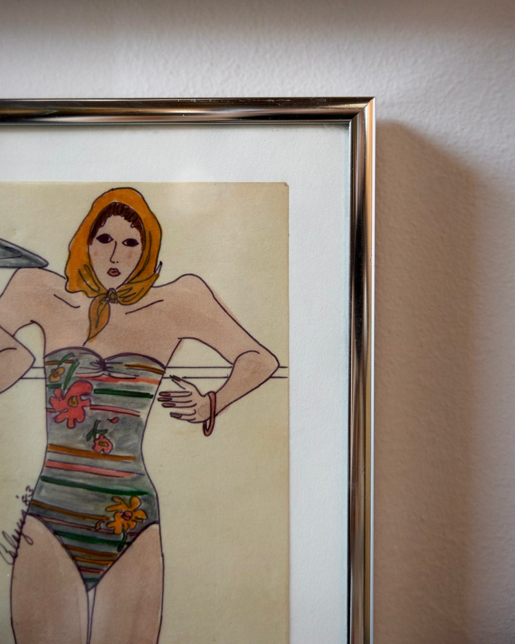 80s Glam Swimsuit Fashion Sketches