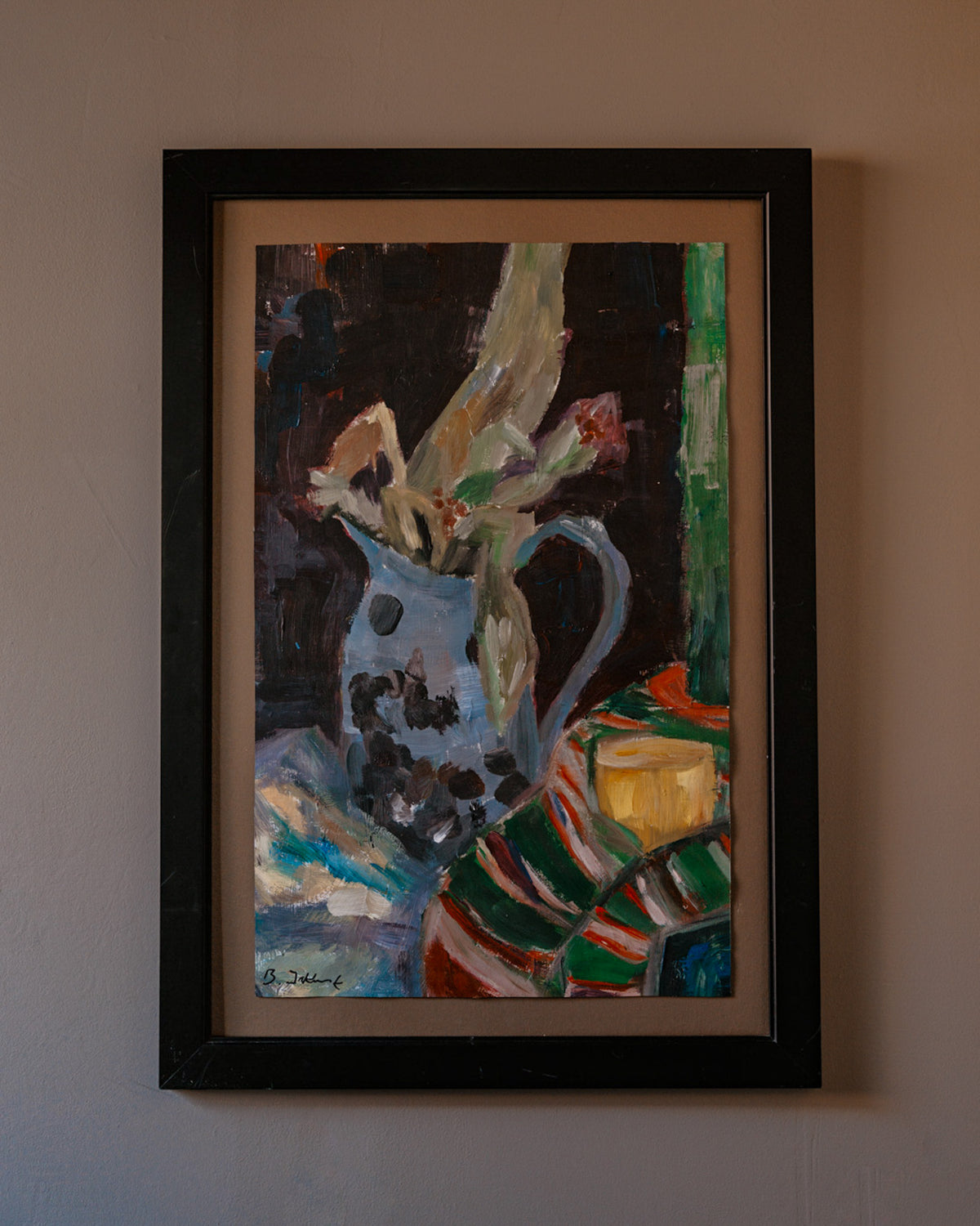 Still Life with Irises and Striped Cloth