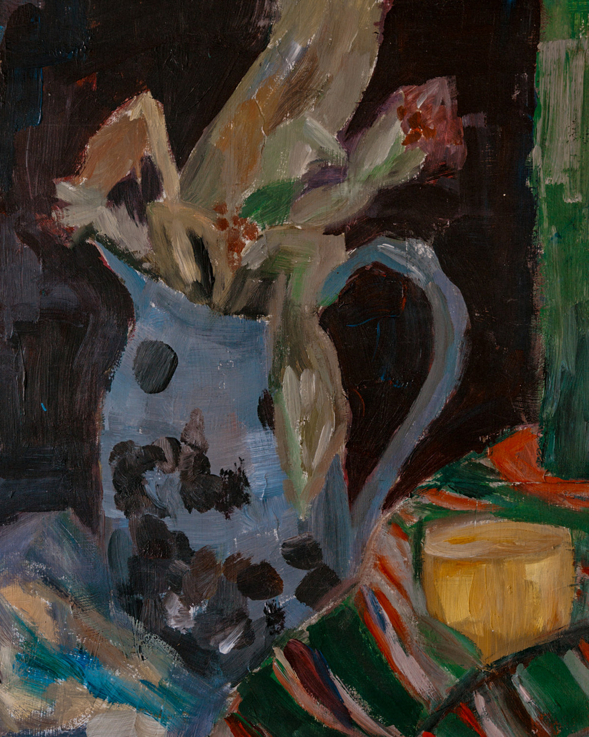 Still Life with Irises and Striped Cloth