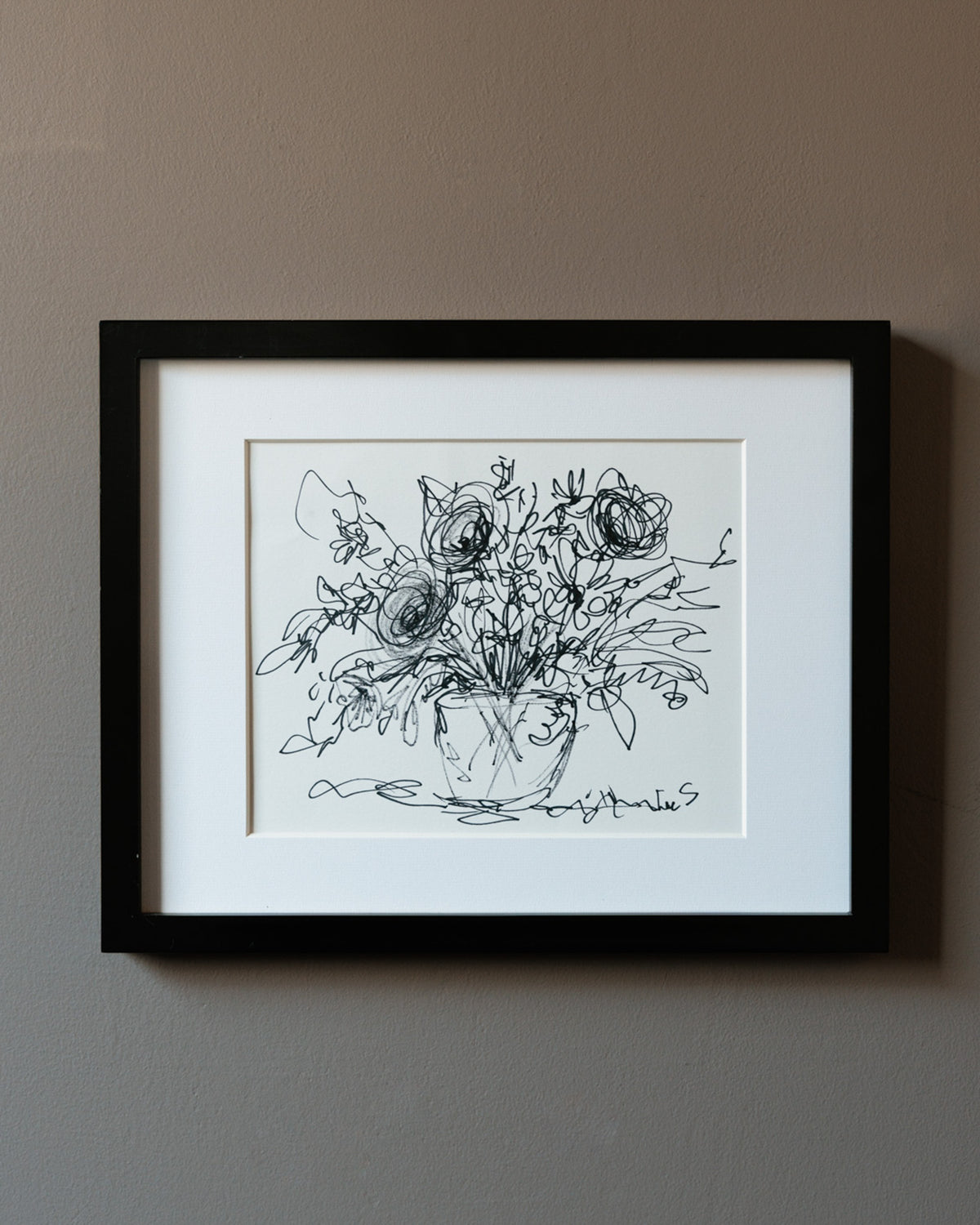 Ink Floral Still Life Sketch
