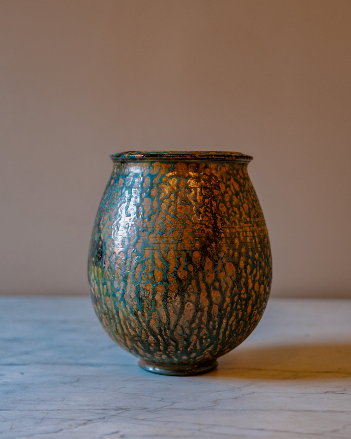Honeycomb Glazed Terracotta Pot
