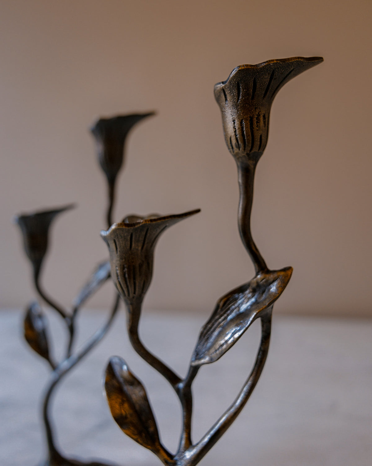 Cast Bronze Calla Lily Candle Holders