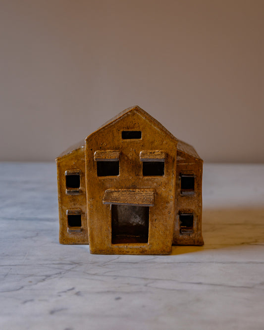 Hand-Built Ceramic House Sculpture