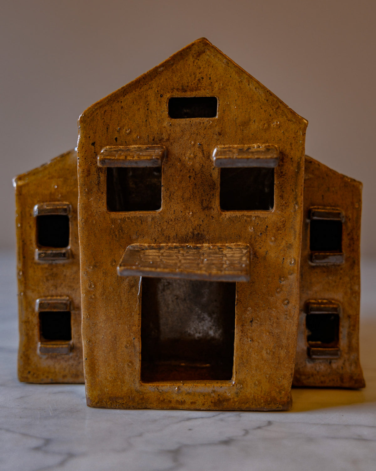 Hand-Built Ceramic House Sculpture
