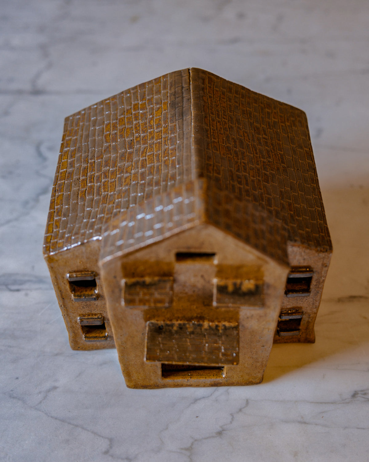 Hand-Built Ceramic House Sculpture
