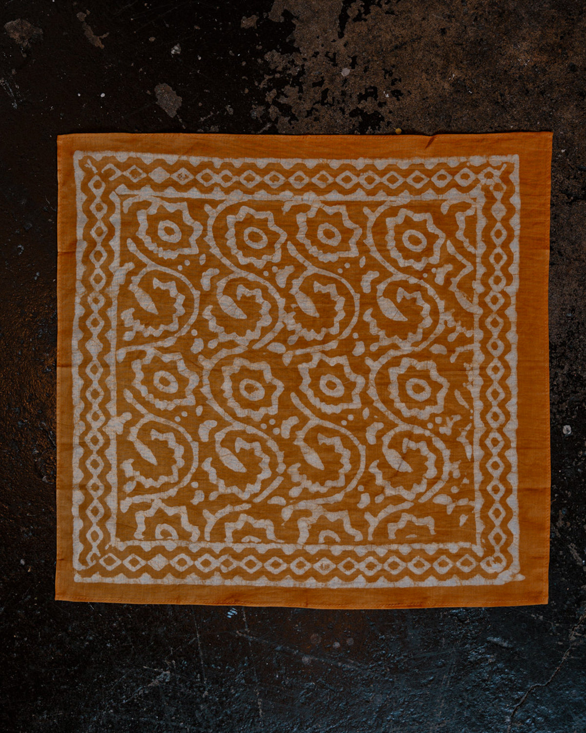 Hand Block-Printed Cotton Bandanas