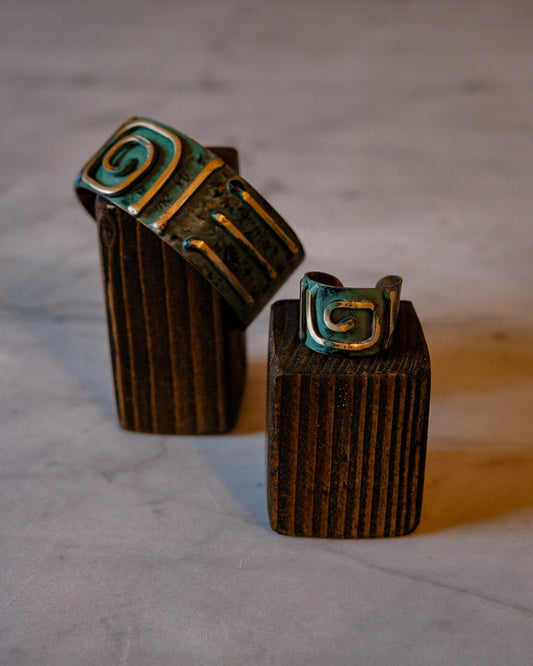 Handmade Verdigris Swirl Jewelry