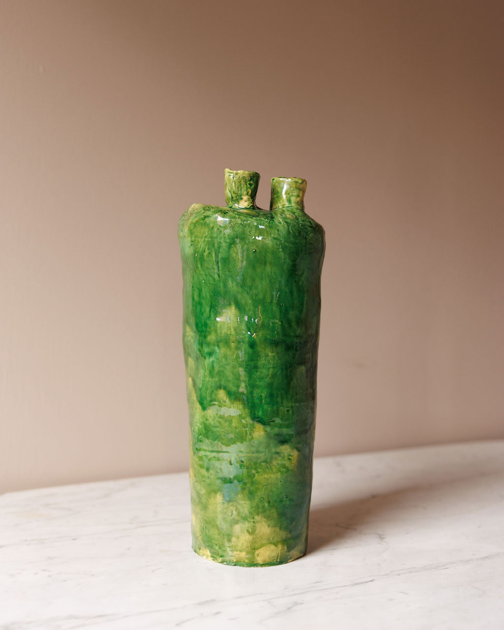 Sculptural Double-Opening Pottery Vase