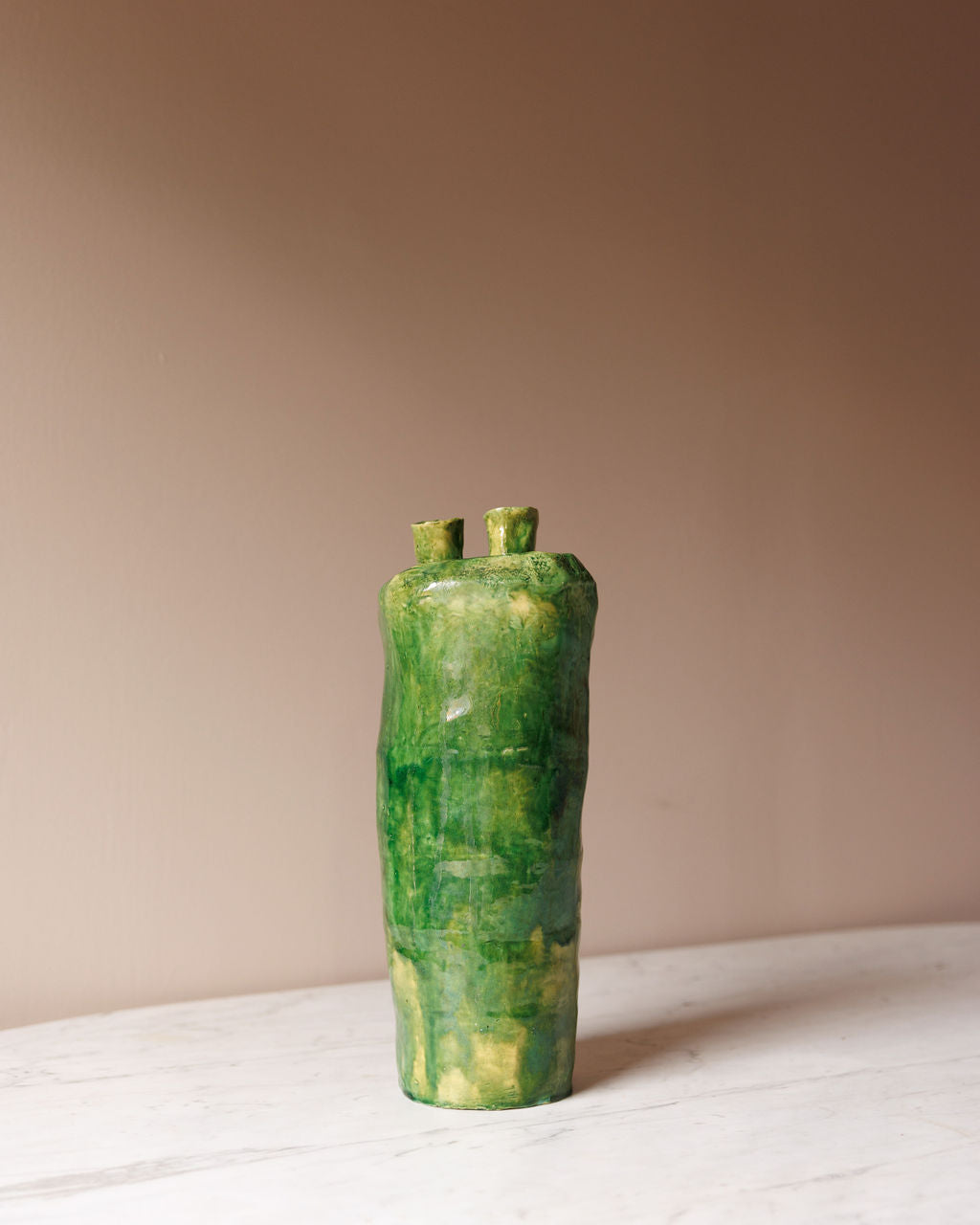 Sculptural Double-Opening Pottery Vase