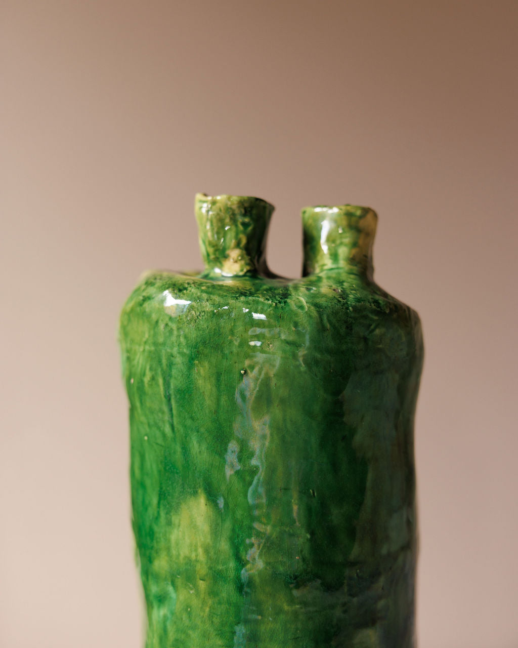 Sculptural Double-Opening Pottery Vase