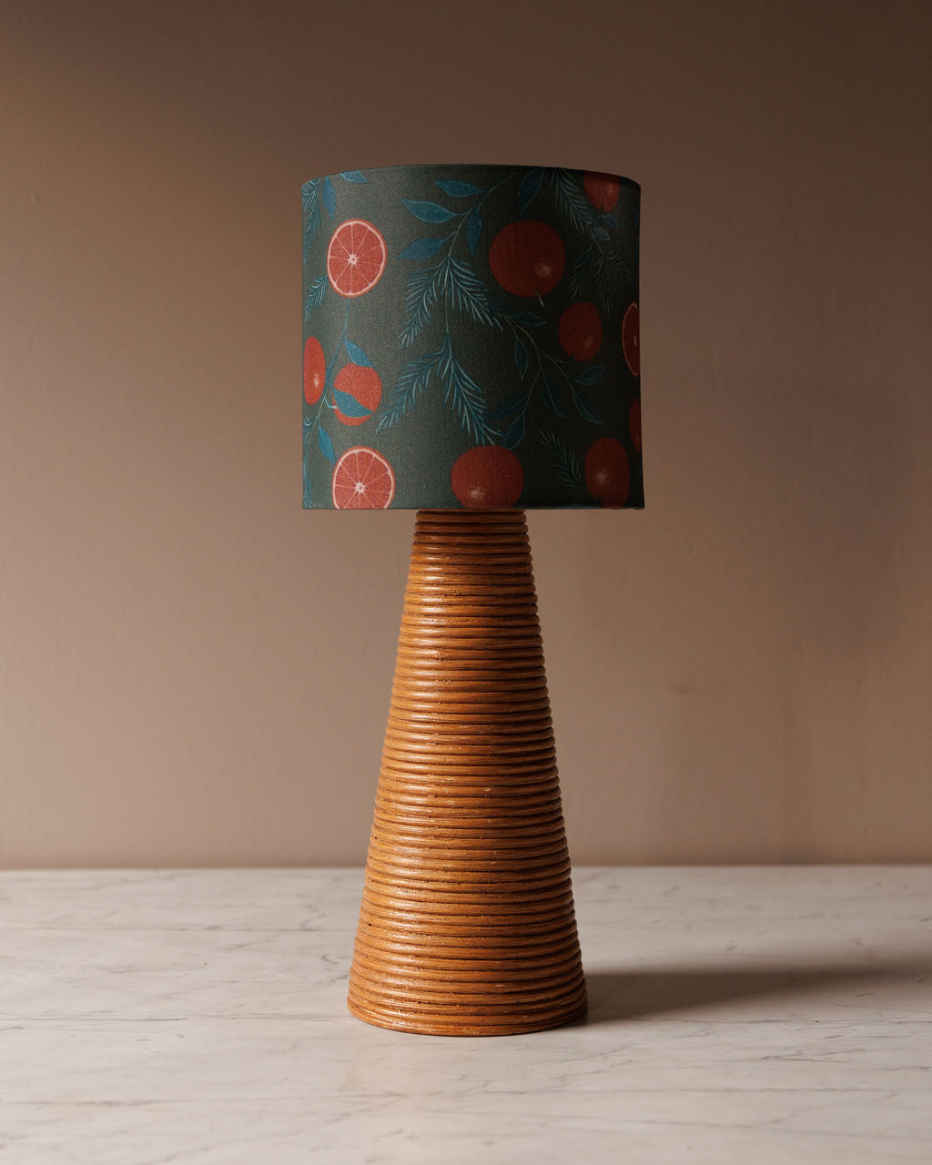 Orange Botanical Print Lampshade