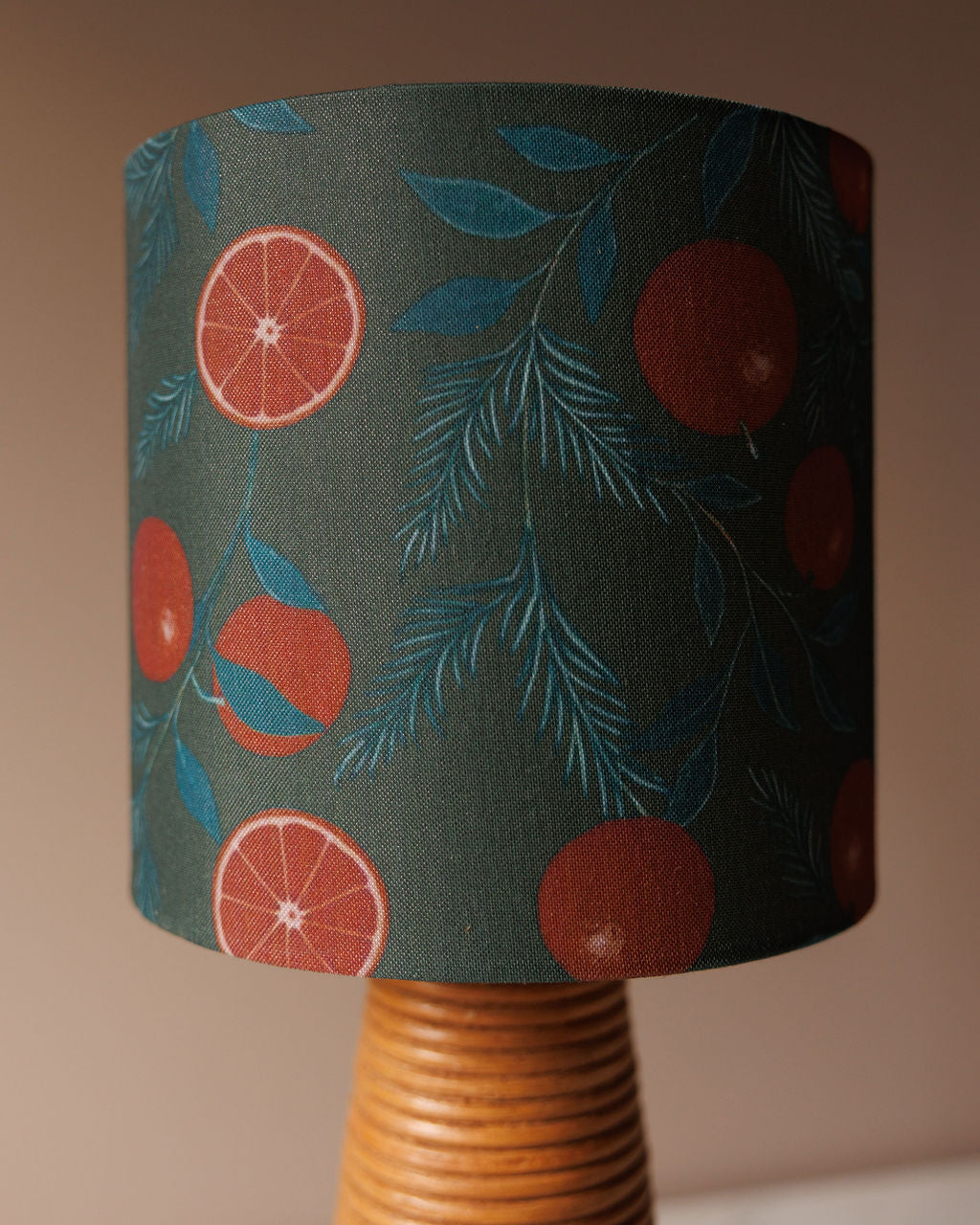 Orange Botanical Print Lampshade