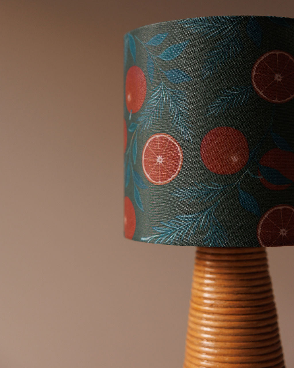 Orange Botanical Print Lampshade