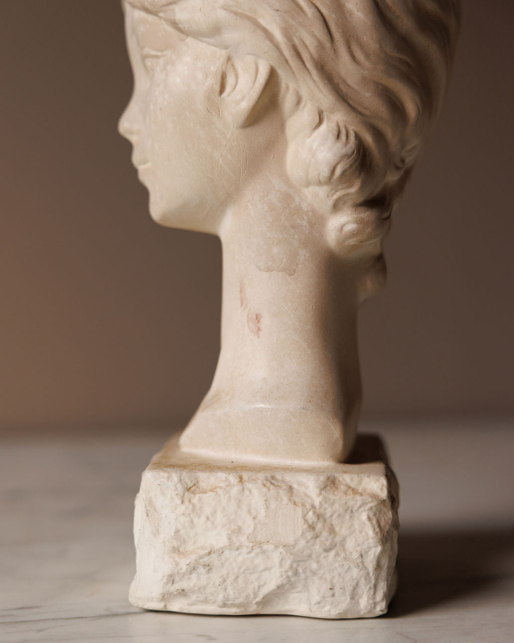 Patinated Plaster Female Bust
