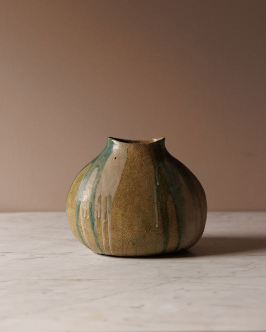 Drip-Glaze Studio Pottery Vase