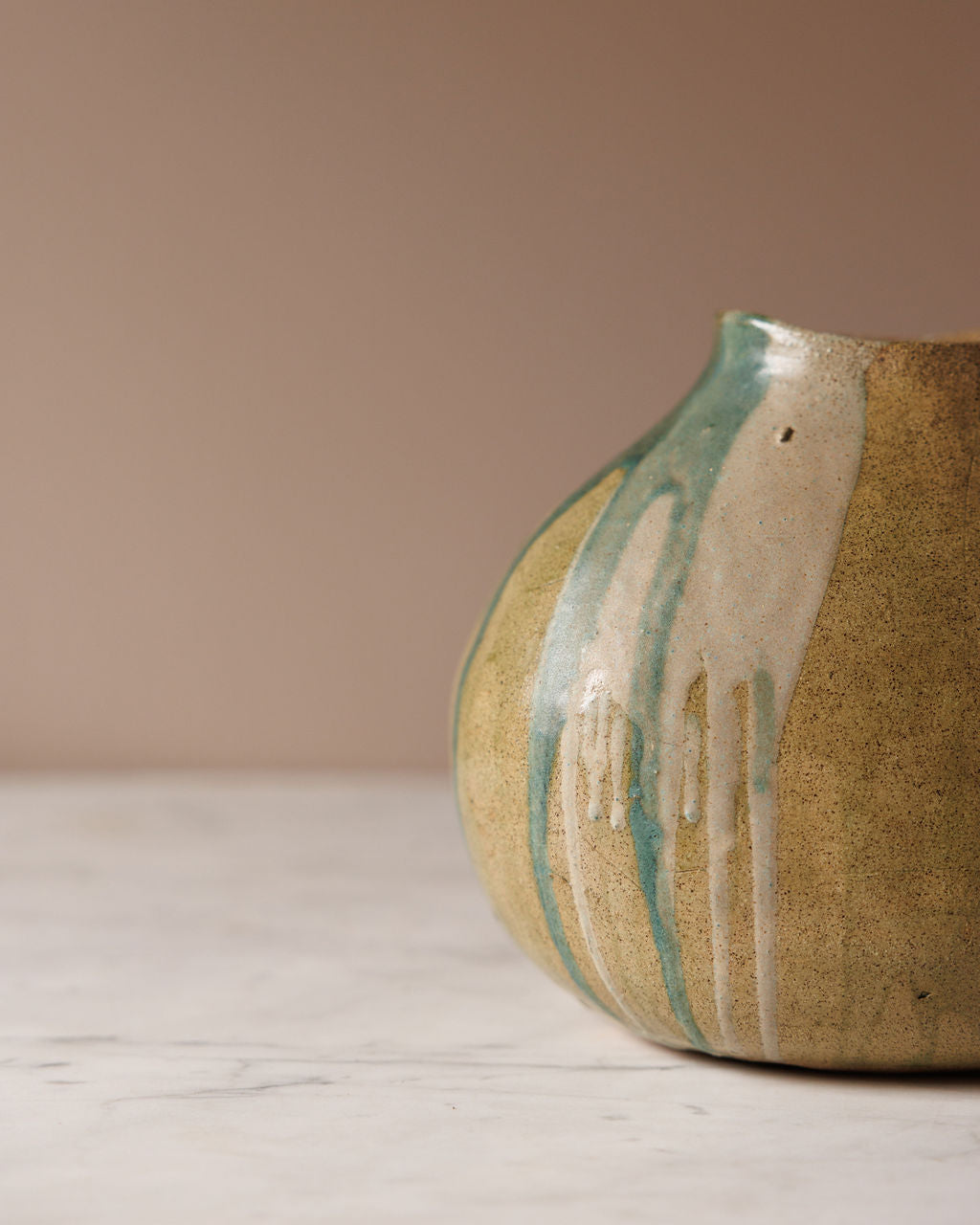 Drip-Glaze Studio Pottery Vase