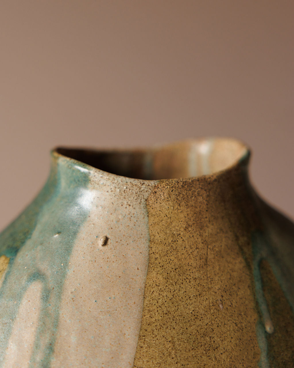 Drip-Glaze Studio Pottery Vase