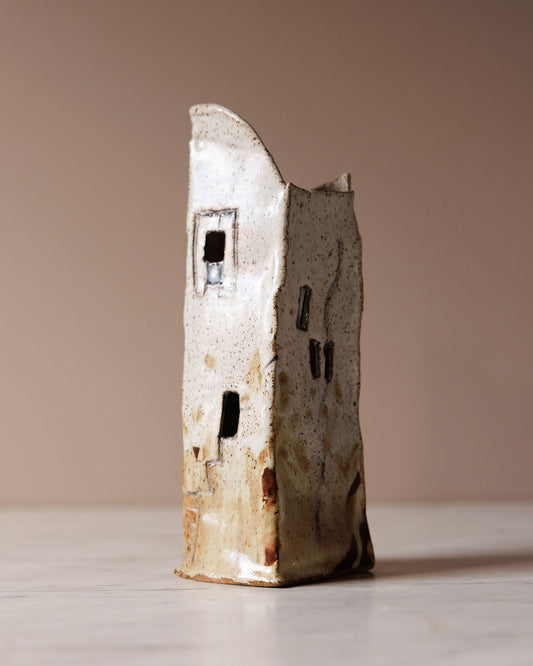 Sculptural House-Form Studio Pottery Vase