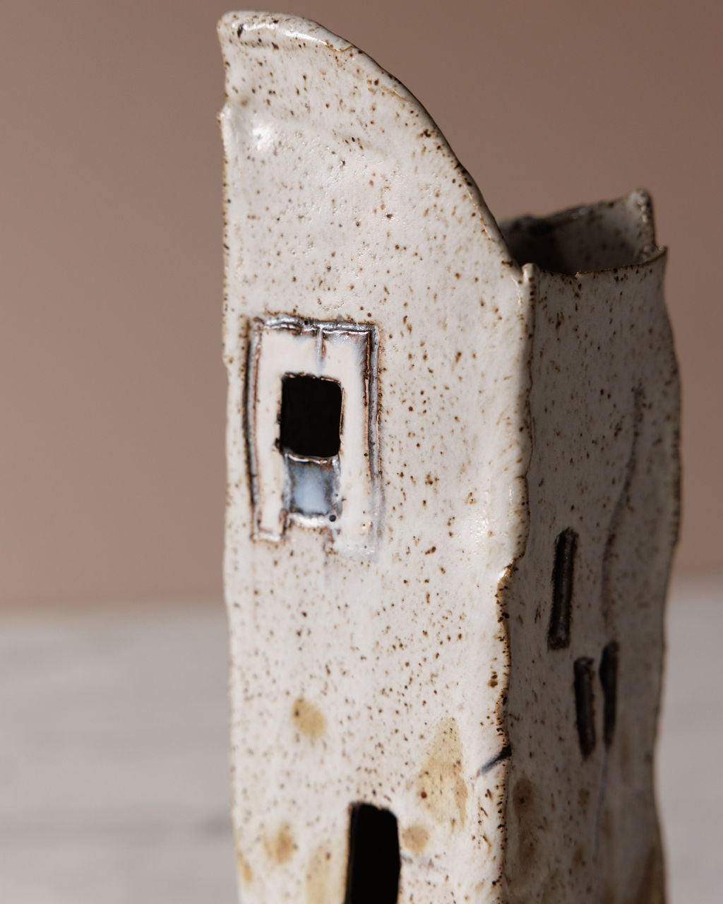 Sculptural House-Form Studio Pottery Vase