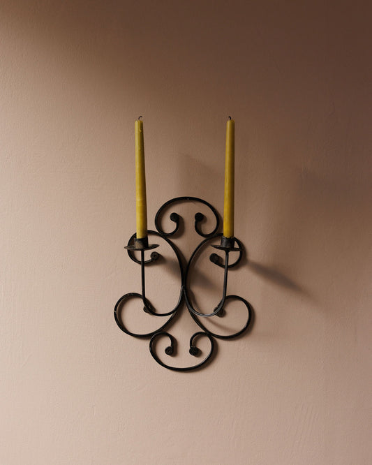 Hand-Forged Iron Scroll Wall Sconce