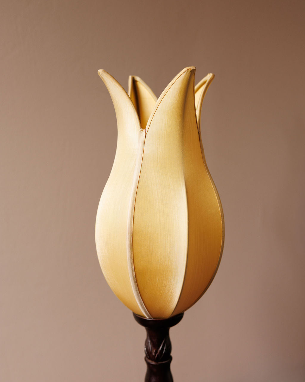 Sculptural Silk Flower Table Lamps, Pair