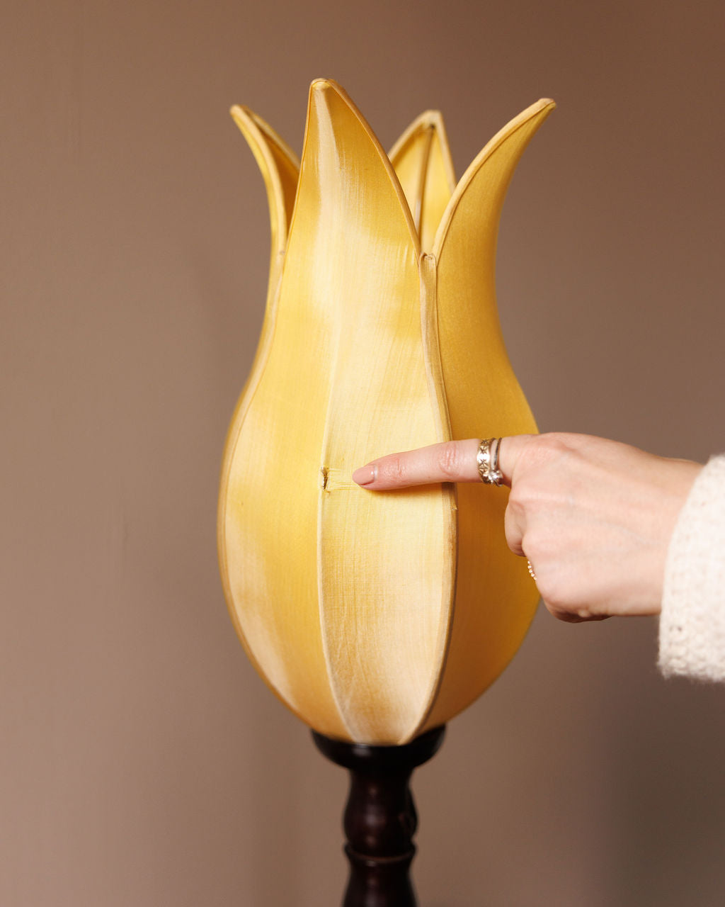 Sculptural Silk Flower Table Lamps, Pair