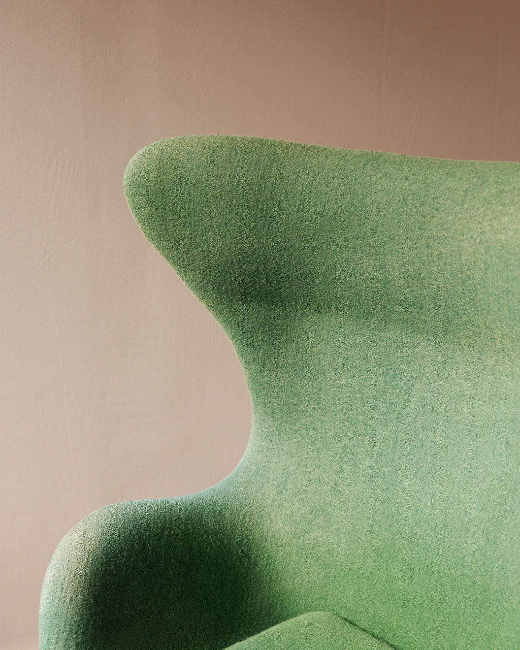Midcentury Green Egg Chair and Ottoman