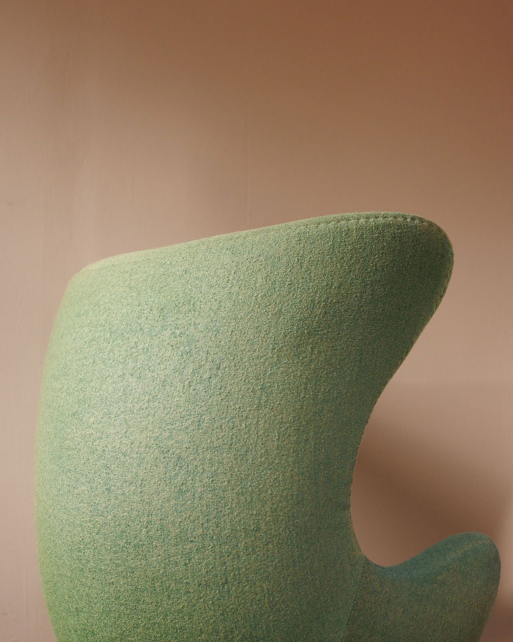 Midcentury Green Egg Chair and Ottoman