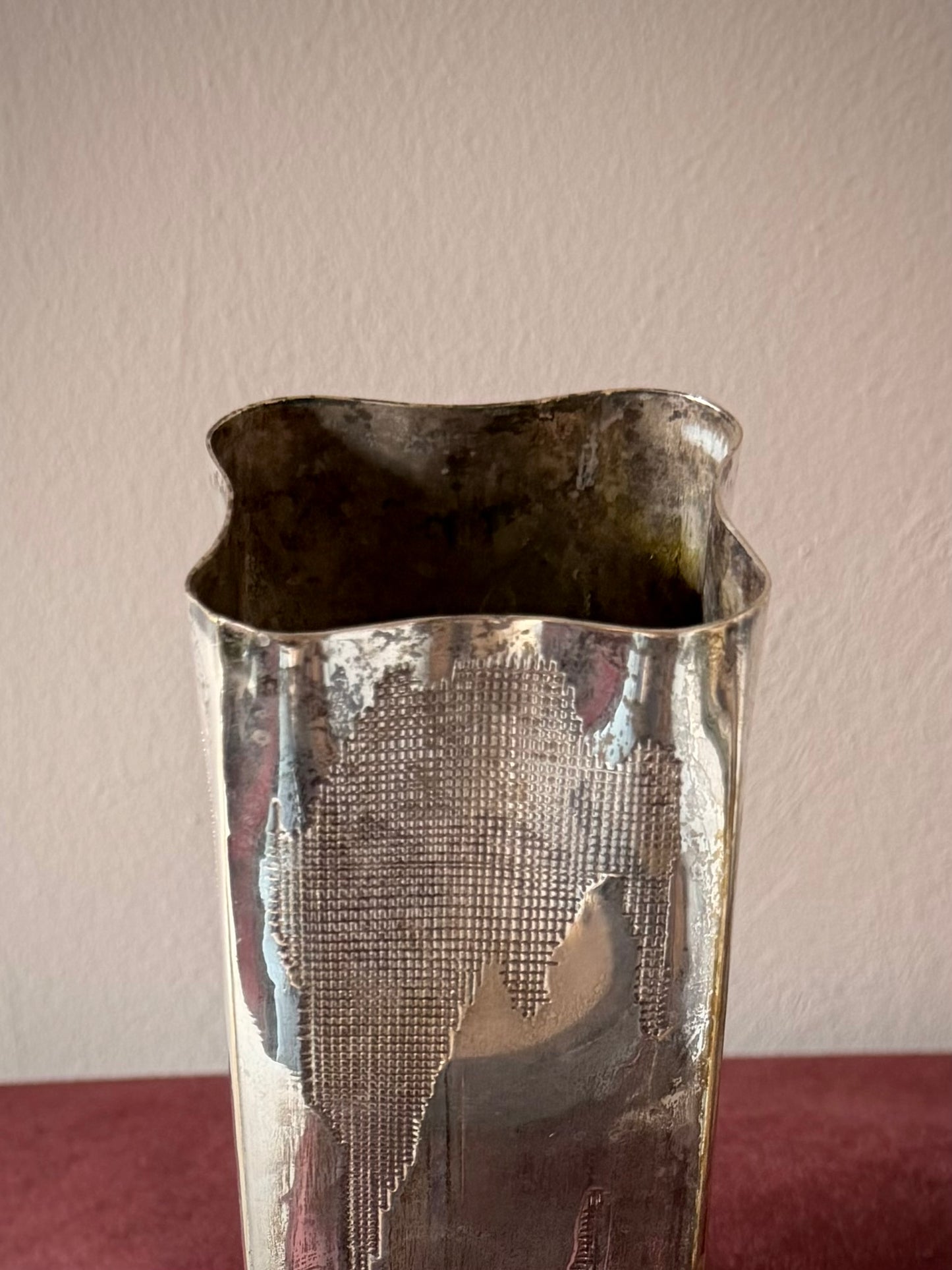 Vintage Silverplate Vase with Ruffled Edge