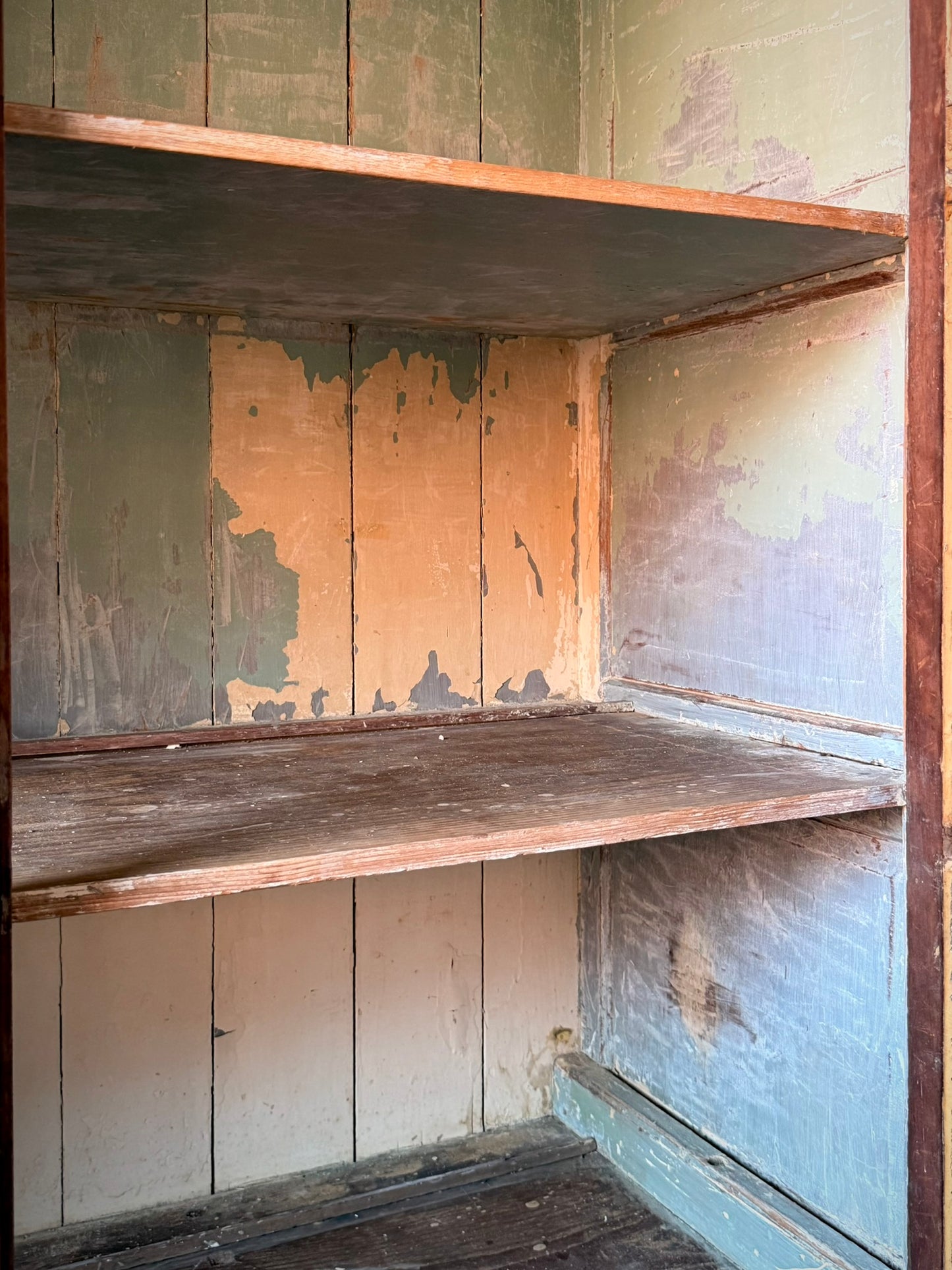 American Carved Pine Two Piece Cabinet c. 1900