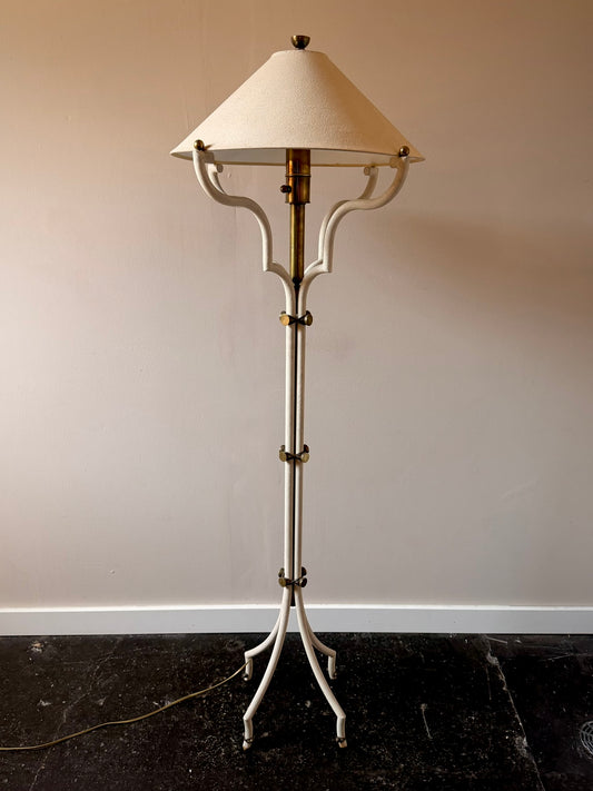 1980s Hart and Associates Brass and Gesso Floor Lamp