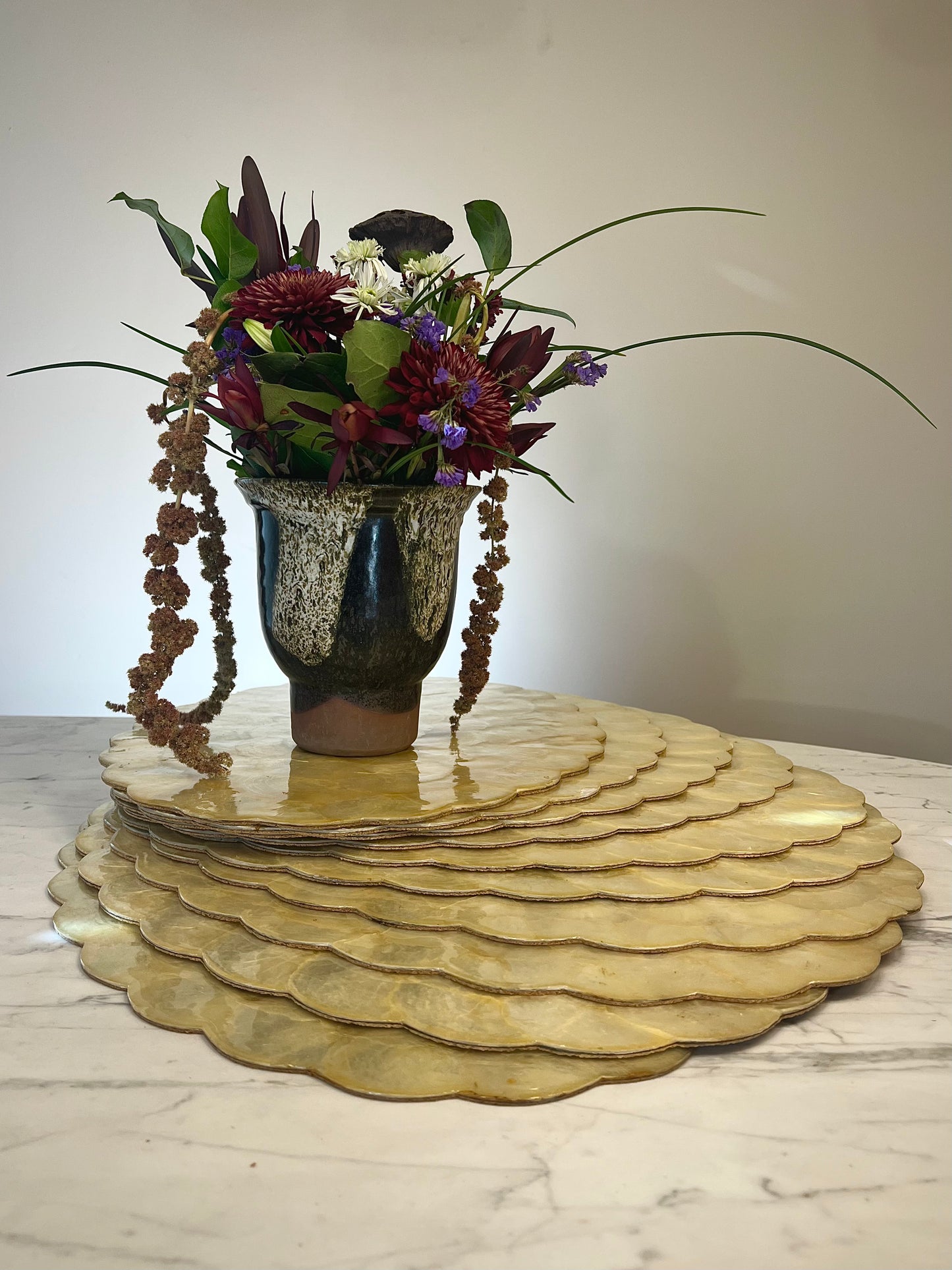 Scalloped Lacquered Capiz Placemats