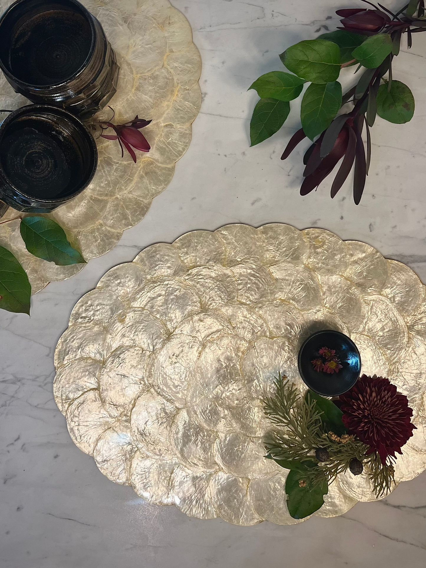 Scalloped Lacquered Capiz Placemats