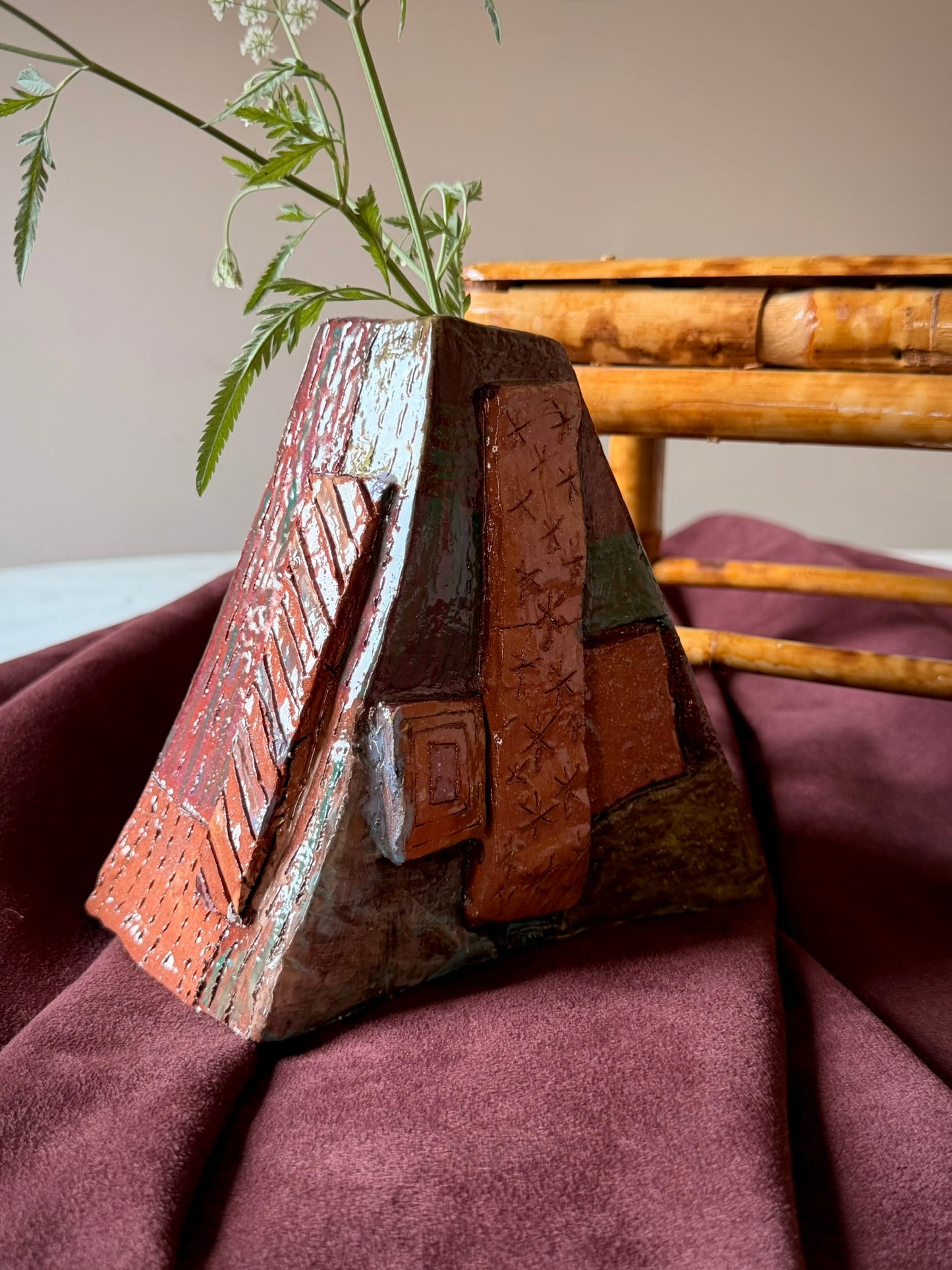 Patchwork Studio Pottery Vase