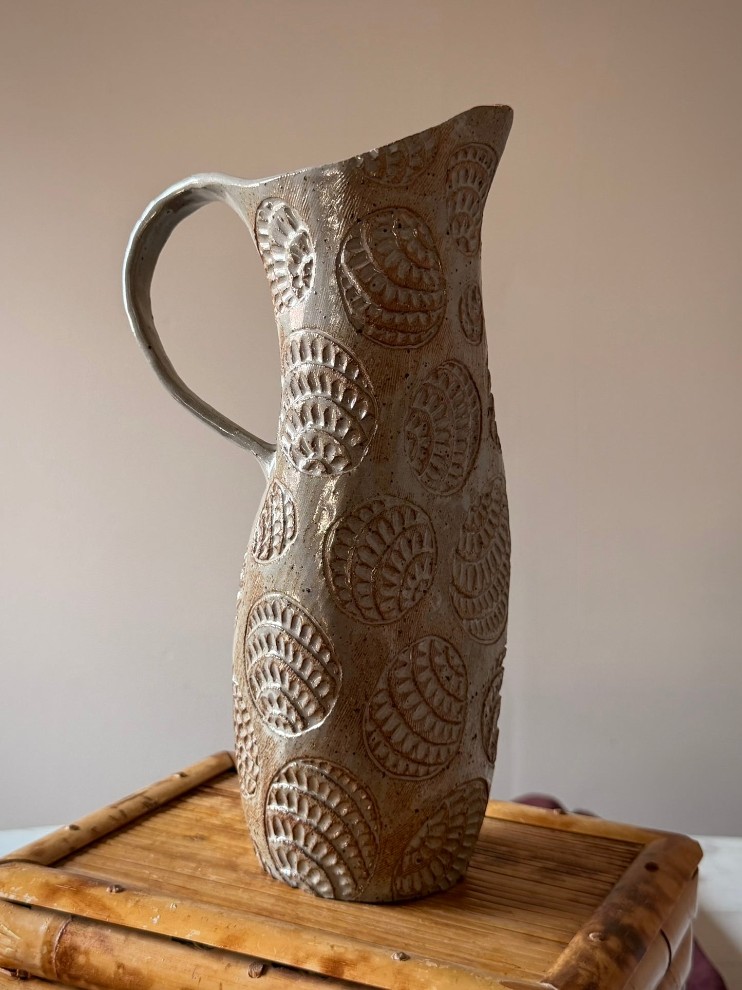 Abstract Stoneware Pitcher