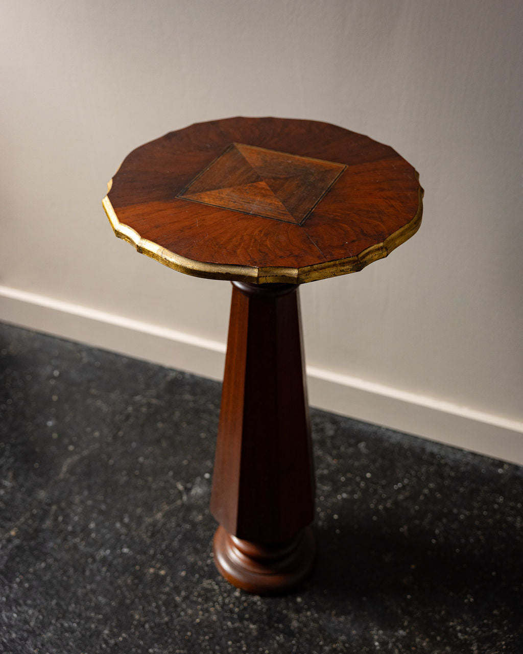 Newel Post Side Table with Florentine Top