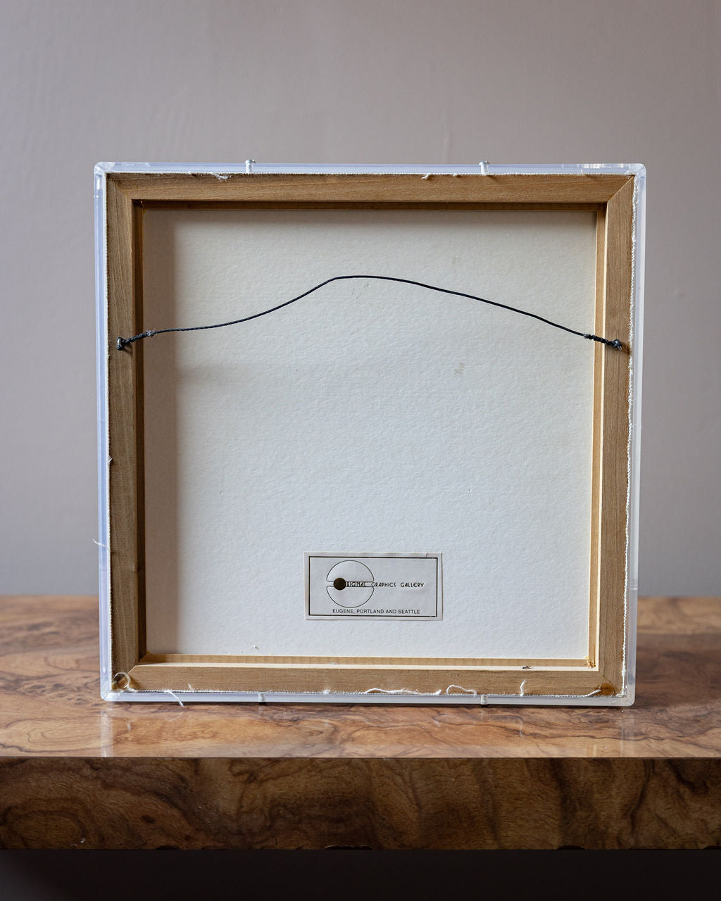 Framed Paper Sculpture on Grasscloth