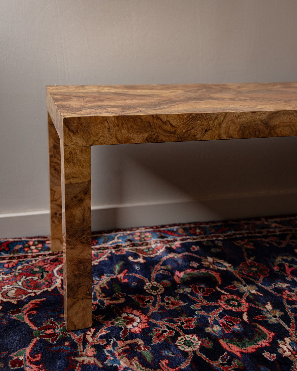 Parsons-Style Burlwood Laminate Coffee Table