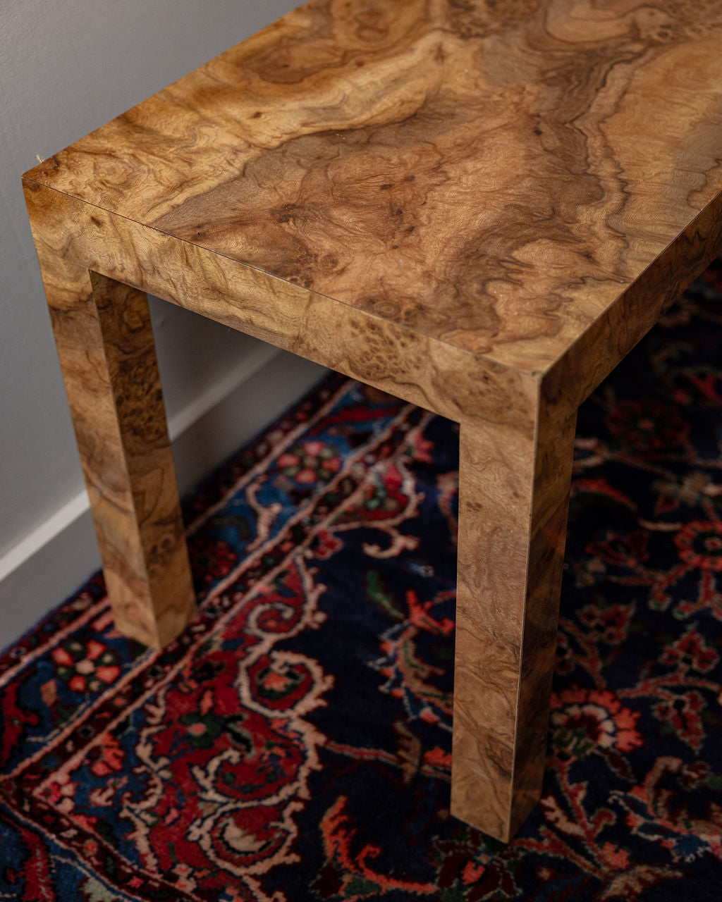 Parsons-Style Burlwood Laminate Coffee Table